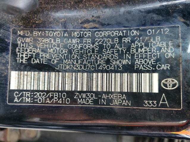 Photo 12 VIN: JTDKN3DU7C1490413 - TOYOTA PRIUS 