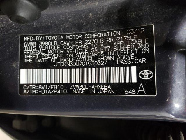 Photo 11 VIN: JTDKN3DU7C1530327 - TOYOTA PRIUS 