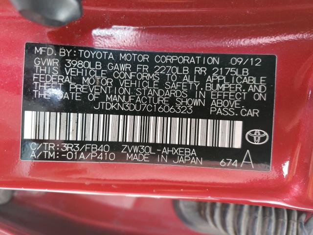 Photo 9 VIN: JTDKN3DU7C1606323 - TOYOTA PRIUS 