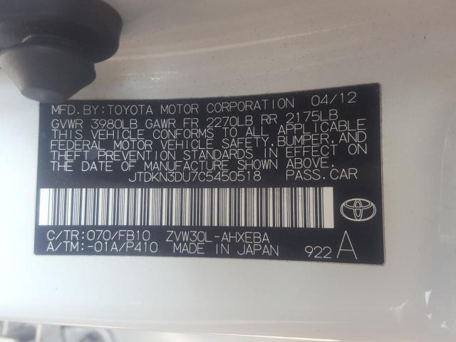 Photo 9 VIN: JTDKN3DU7C5450518 - TOYOTA PRIUS 