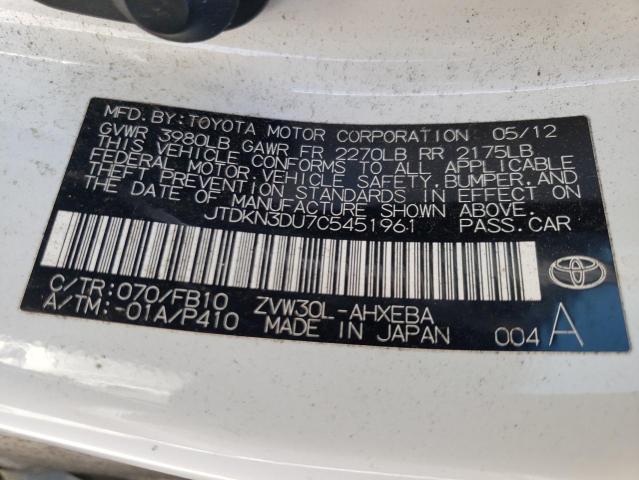 Photo 9 VIN: JTDKN3DU7C5451961 - TOYOTA PRIUS 