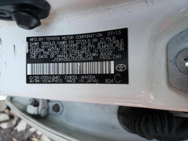 Photo 11 VIN: JTDKN3DU7D0356248 - TOYOTA PRIUS 