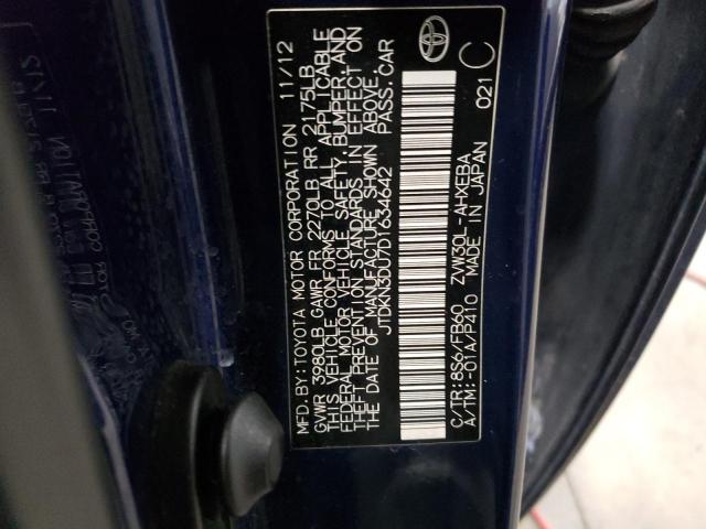 Photo 12 VIN: JTDKN3DU7D1634642 - TOYOTA PRIUS 