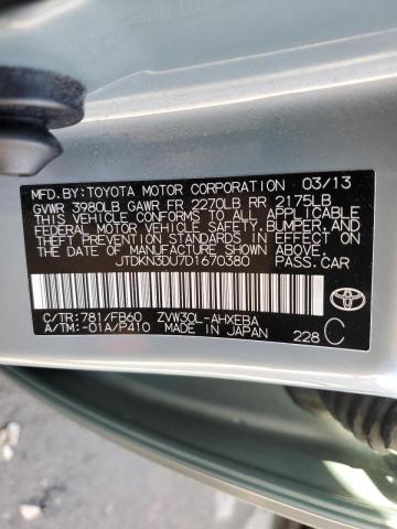 Photo 11 VIN: JTDKN3DU7D1670380 - TOYOTA PRIUS 