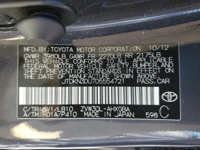 Photo 11 VIN: JTDKN3DU7D5554721 - TOYOTA PRIUS 