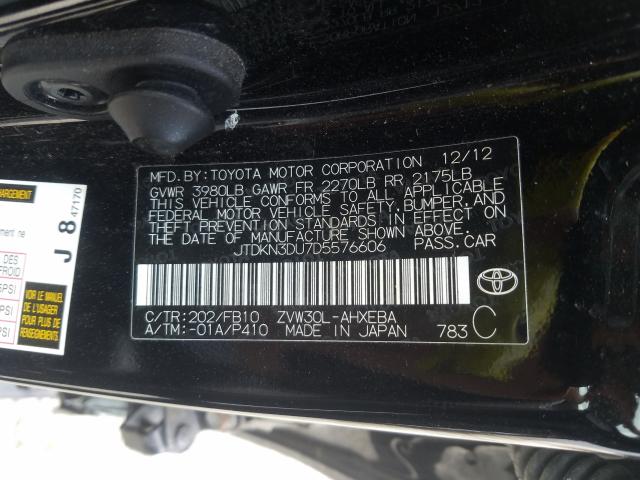 Photo 9 VIN: JTDKN3DU7D5576606 - TOYOTA PRIUS 