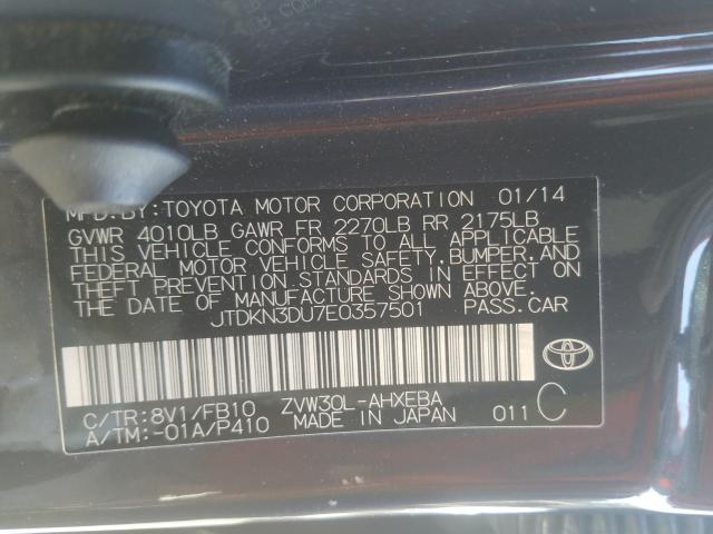 Photo 9 VIN: JTDKN3DU7E0357501 - TOYOTA PRIUS 