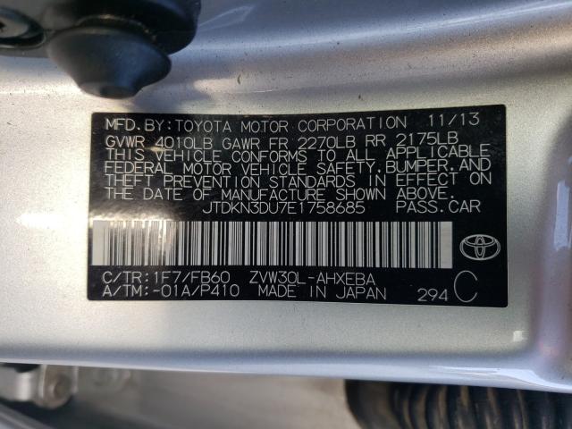 Photo 9 VIN: JTDKN3DU7E1758685 - TOYOTA PRIUS 