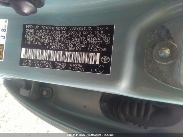 Photo 8 VIN: JTDKN3DU7E1856101 - TOYOTA PRIUS 