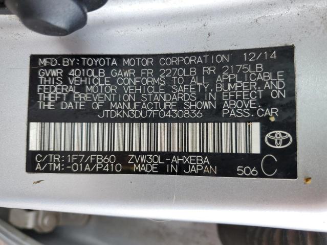 Photo 11 VIN: JTDKN3DU7F0430836 - TOYOTA PRIUS 