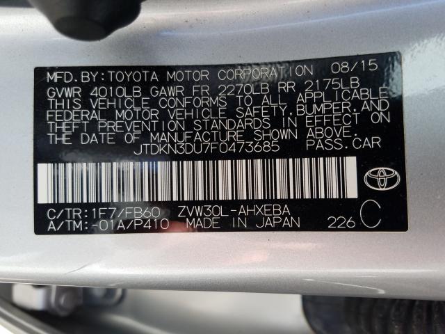 Photo 9 VIN: JTDKN3DU7F0473685 - TOYOTA PRIUS 