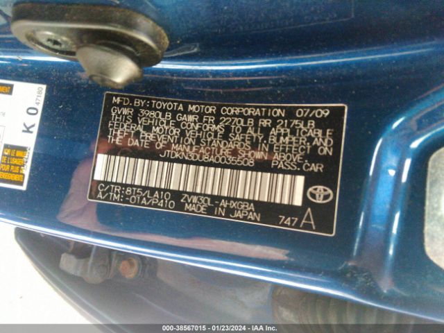 Photo 8 VIN: JTDKN3DU8A0035508 - TOYOTA PRIUS 