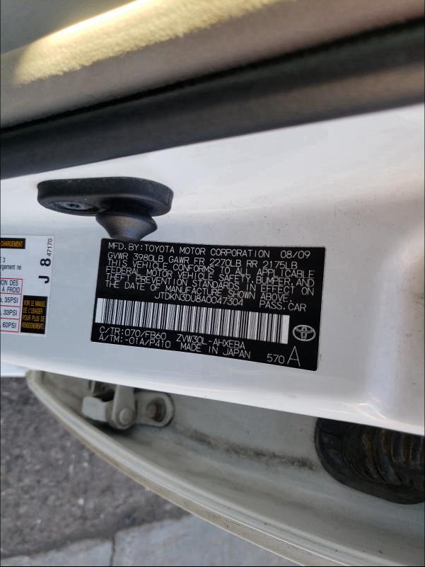 Photo 9 VIN: JTDKN3DU8A0047304 - TOYOTA PRIUS 