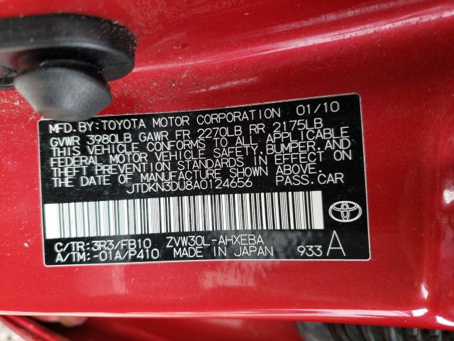 Photo 9 VIN: JTDKN3DU8A0124656 - TOYOTA PRIUS 