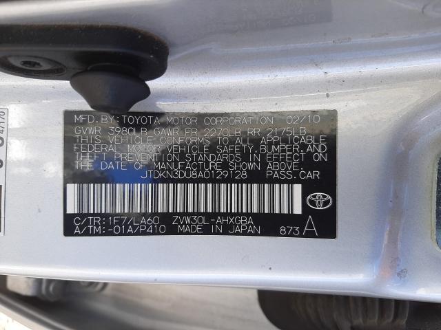 Photo 9 VIN: JTDKN3DU8A0129128 - TOYOTA PRIUS 