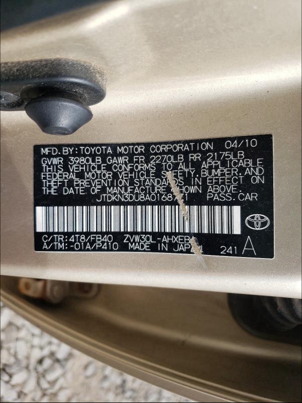 Photo 9 VIN: JTDKN3DU8A0168771 - TOYOTA PRIUS 