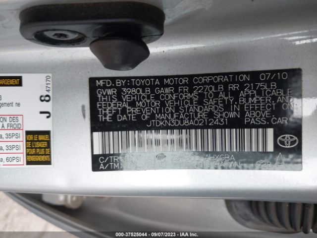 Photo 8 VIN: JTDKN3DU8A0212431 - TOYOTA PRIUS 