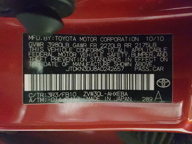 Photo 9 VIN: JTDKN3DU8A0242657 - TOYOTA PRIUS 