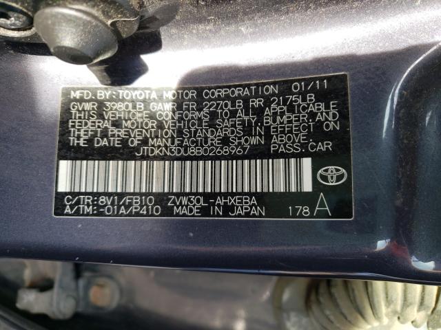 Photo 9 VIN: JTDKN3DU8B0268967 - TOYOTA PRIUS 