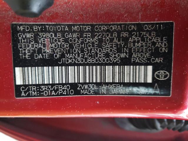 Photo 12 VIN: JTDKN3DU8B0300395 - TOYOTA PRIUS 