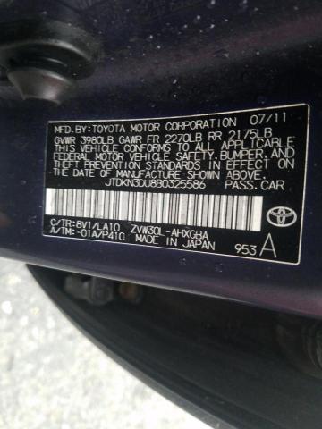 Photo 9 VIN: JTDKN3DU8B0325586 - TOYOTA PRIUS 