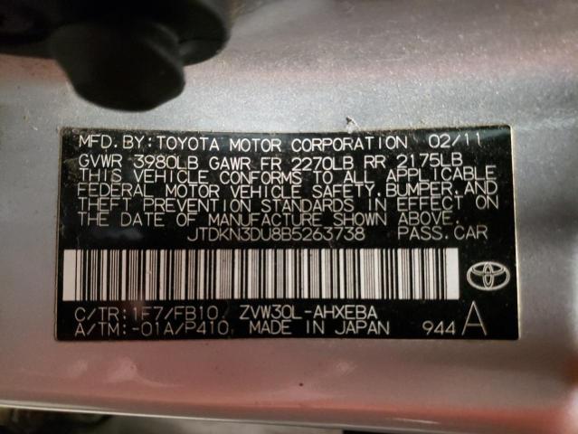 Photo 11 VIN: JTDKN3DU8B5263738 - TOYOTA PRIUS 