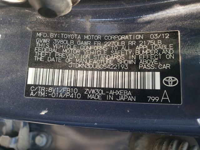 Photo 9 VIN: JTDKN3DU8C5422193 - TOYOTA PRIUS 