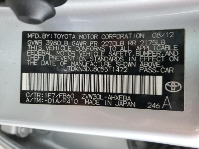 Photo 9 VIN: JTDKN3DU8C5511472 - TOYOTA PRIUS 