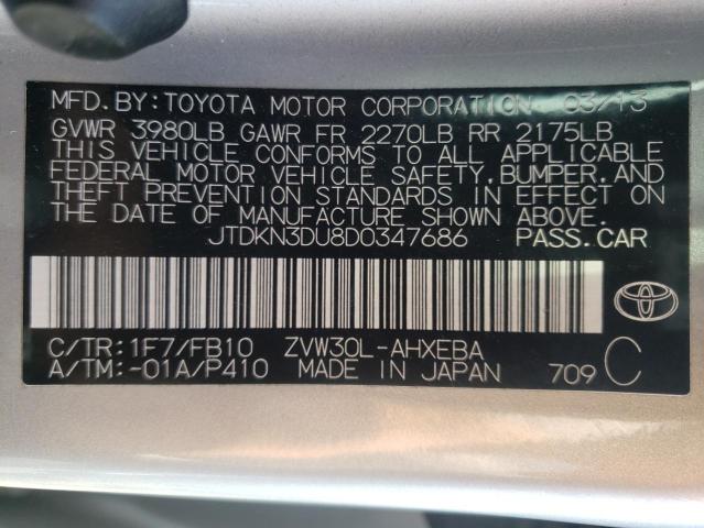 Photo 9 VIN: JTDKN3DU8D0347686 - TOYOTA PRIUS 