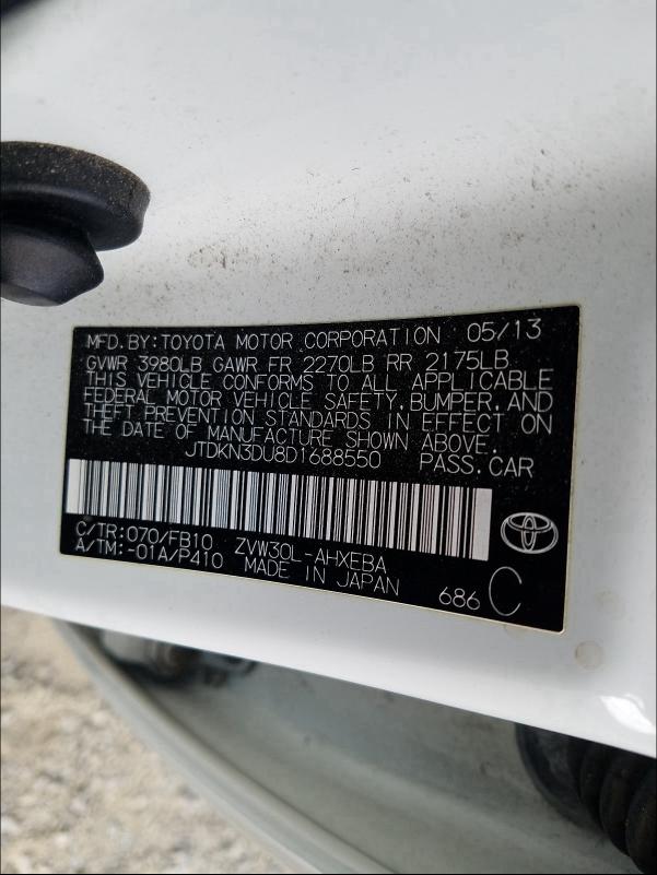 Photo 9 VIN: JTDKN3DU8D1688550 - TOYOTA PRIUS 