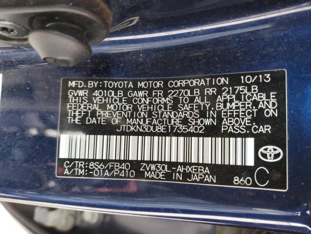 Photo 12 VIN: JTDKN3DU8E1735402 - TOYOTA PRIUS 