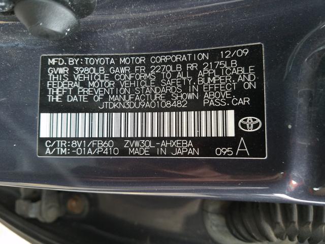 Photo 9 VIN: JTDKN3DU9A0108482 - TOYOTA PRIUS 