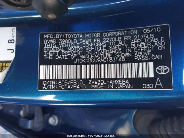 Photo 8 VIN: JTDKN3DU9A0183148 - TOYOTA PRIUS 