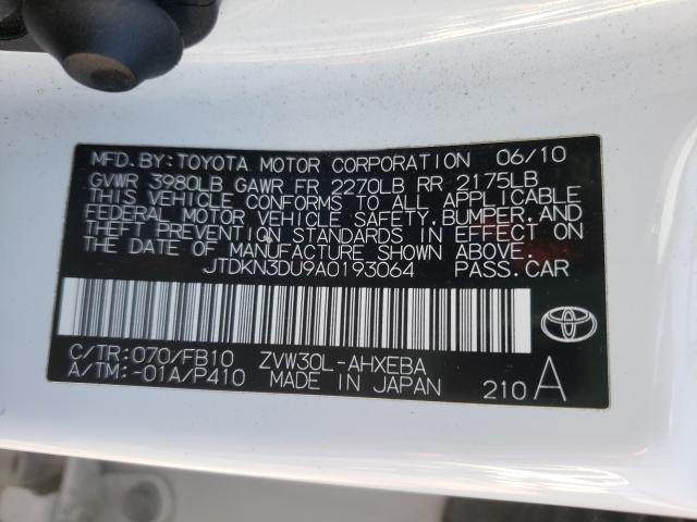 Photo 9 VIN: JTDKN3DU9A0193064 - TOYOTA PRIUS 