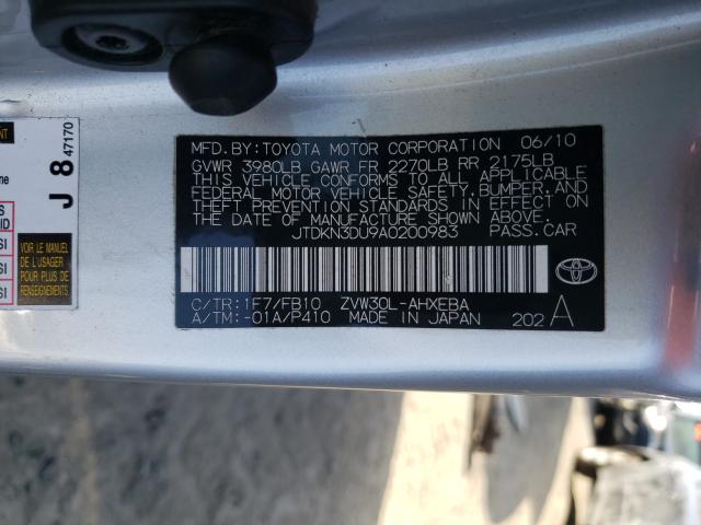 Photo 9 VIN: JTDKN3DU9A0200983 - TOYOTA PRIUS 