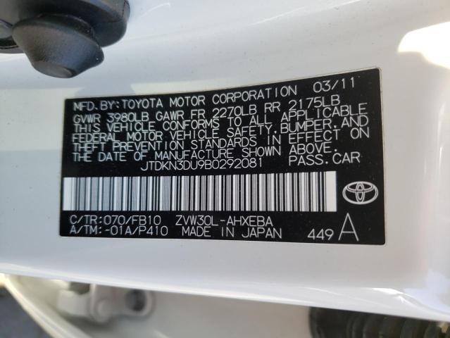 Photo 9 VIN: JTDKN3DU9B0292081 - TOYOTA PRIUS 