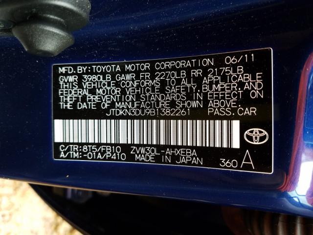 Photo 9 VIN: JTDKN3DU9B1382261 - TOYOTA PRIUS 