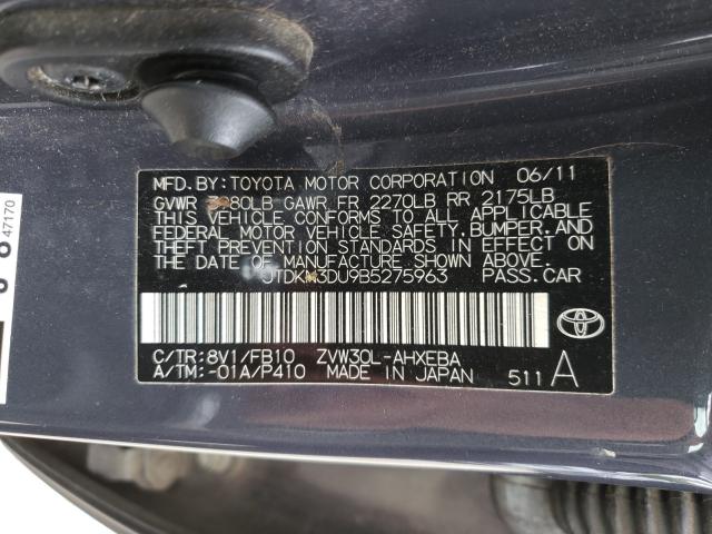 Photo 9 VIN: JTDKN3DU9B5275963 - TOYOTA PRIUS 