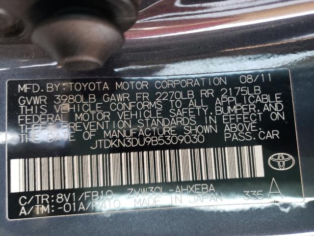 Photo 9 VIN: JTDKN3DU9B5309030 - TOYOTA PRIUS 