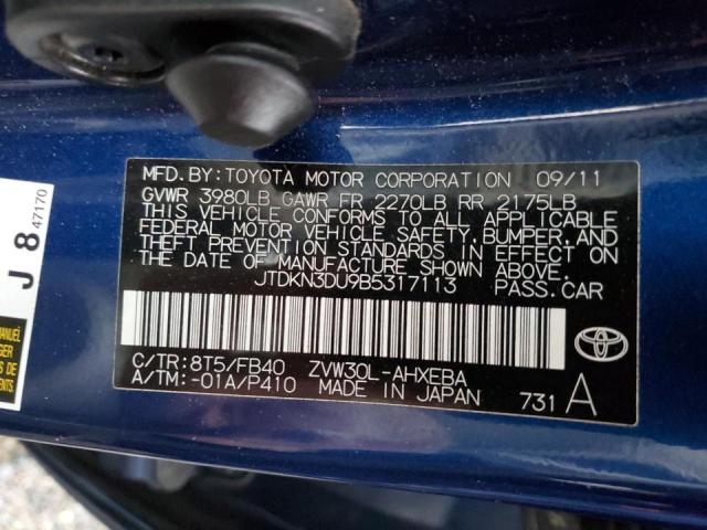 Photo 9 VIN: JTDKN3DU9B5317113 - TOYOTA PRIUS 