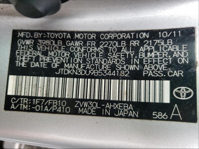 Photo 9 VIN: JTDKN3DU9B5344182 - TOYOTA PRIUS 