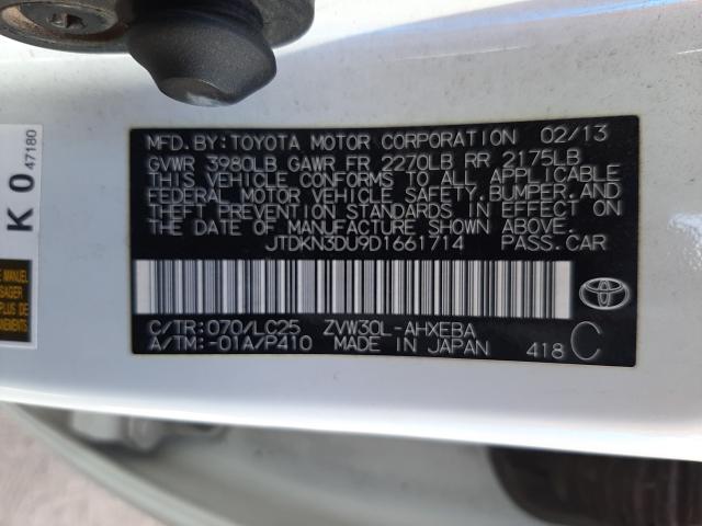 Photo 9 VIN: JTDKN3DU9D1661714 - TOYOTA PRIUS 