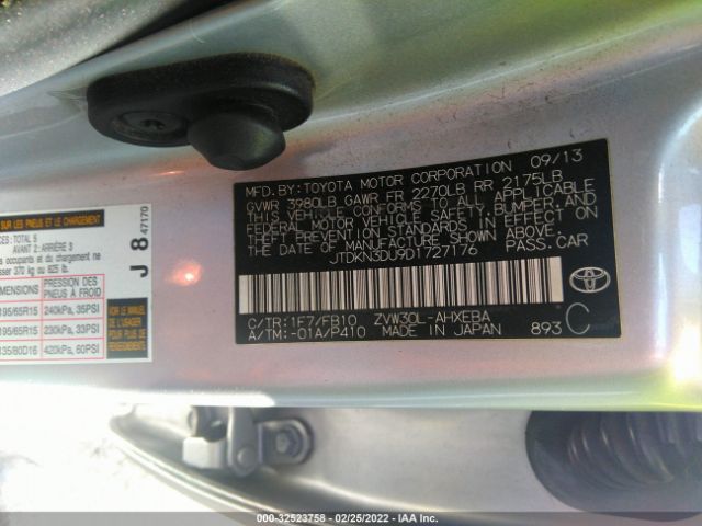 Photo 8 VIN: JTDKN3DU9D1727176 - TOYOTA PRIUS 