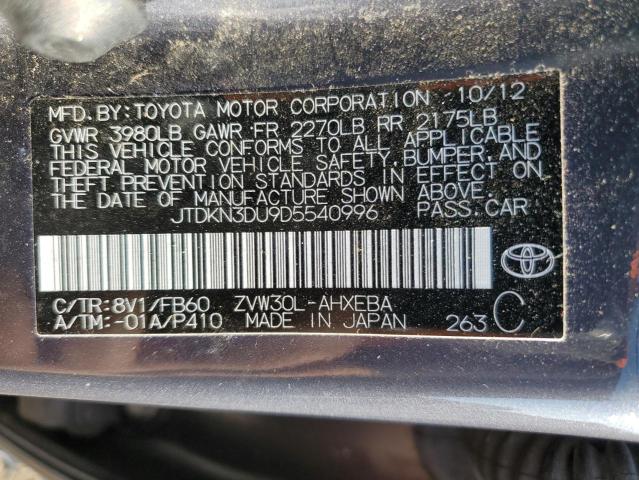 Photo 12 VIN: JTDKN3DU9D5540996 - TOYOTA PRIUS 