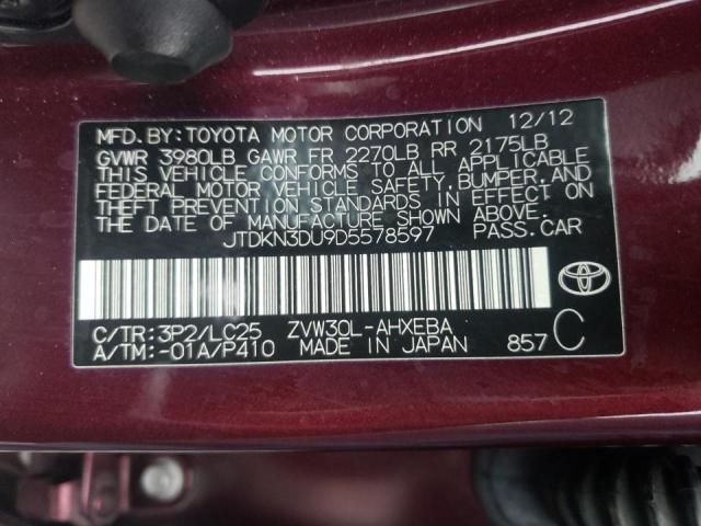 Photo 9 VIN: JTDKN3DU9D5578597 - TOYOTA PRIUS 