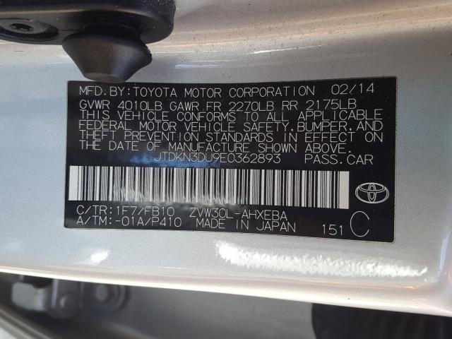 Photo 9 VIN: JTDKN3DU9E0362893 - TOYOTA PRIUS 