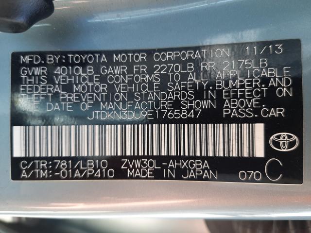 Photo 9 VIN: JTDKN3DU9E1765847 - TOYOTA PRIUS 