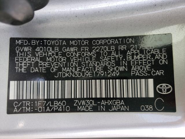 Photo 9 VIN: JTDKN3DU9E1791249 - TOYOTA PRIUS 