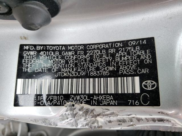 Photo 9 VIN: JTDKN3DU9F1883785 - TOYOTA PRIUS 