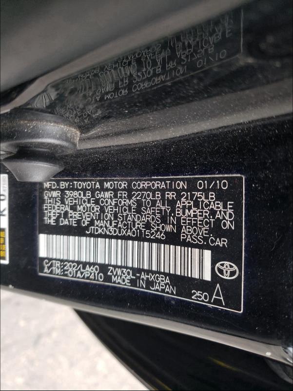 Photo 9 VIN: JTDKN3DUXA0115246 - TOYOTA PRIUS 